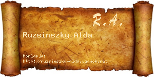 Ruzsinszky Alda névjegykártya